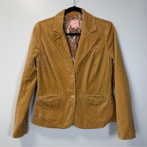 Vintage Old Navy Velvet Blazer Gold Women's Sz M Gold Button Y2K Paisley Lined